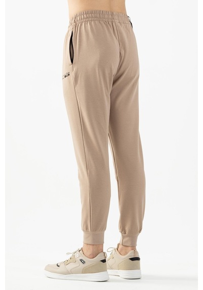 Maraton Sportswear Comfort Erkek Ribana Paça Basic Açık Vizon Eşofman Altı 21625-açık Vizon Açık Vizon