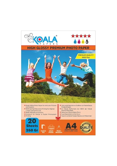 Epson 103 L3252 İle Uyumlu Premium Parlak Çift Taraflı Double Side A4 Fotoğraf Kağıdı 260 Gr. 2