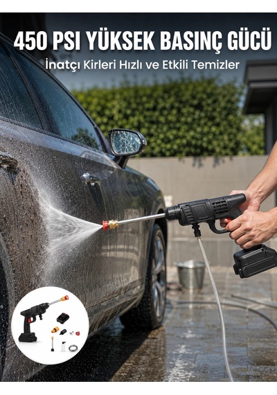 Kablosuz Taşınabilir Basınçlı Yıkama Tabancası Köpük Şişeli Renkli