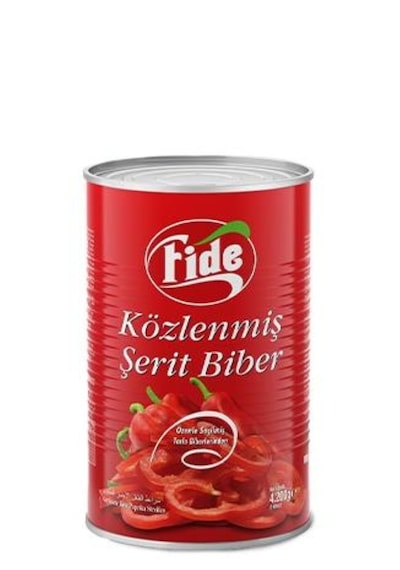 Fide Közlenmiş Biber Şerit Kesim 5/1 Teneke