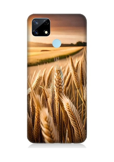 Realme C25 Uyumlu Buğday Başak Tarlası Desenli Silikon Kılıf