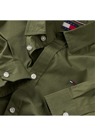 Tommy Hilfiger Tjm Original Stretch Yeşil Erkek Gömlek-15739