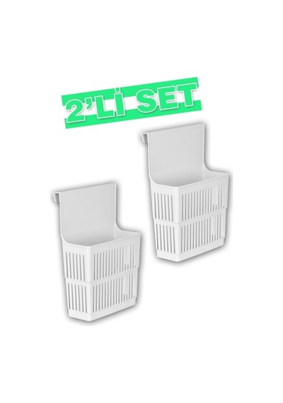 2 Adet Dolap Içi Düzenleyici Dolap Kapağına Takılan Organizer Deterjanlık Askılıorganizer Beyaz