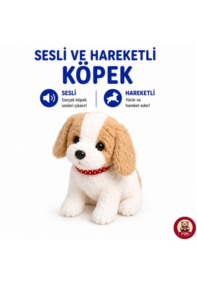 Oyuncak Köpek Taşıma Çantalı Sesli Hareketli Pilli, Emekleme Oyuncağı Aksesuarlı Çocuklar İçin Eğitici Hayvan Sevgisi Mavi