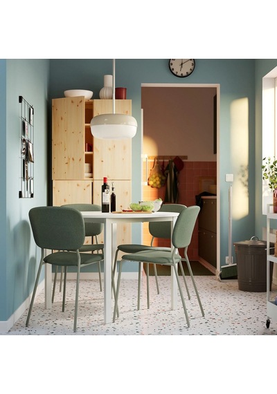 Ikea Beyaz Modern Yemek Masası - Yuvarlak Mutfak Masası