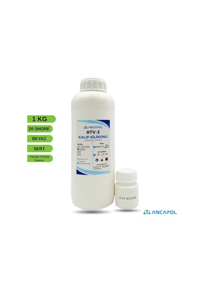 Ancapol 20 Shore RTV-2 Kalıp Silikonu - Beton, Polyester ve Büyük Obje Kalıp Silikonu 1 KG