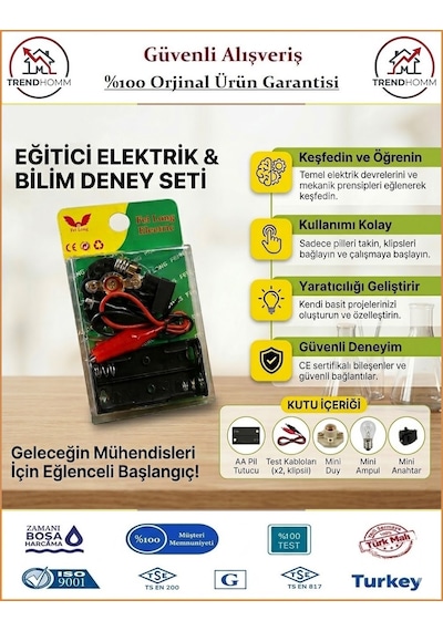 Trendhomm Okul Deney Seti - Elektrik Devre Ve Ampul Deney Seti