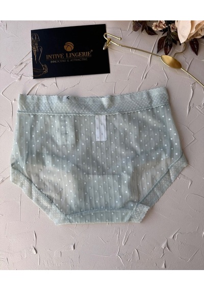 Lily Baby Puantiyeli Pamuk Ağlı Transparan Esnek Normal Bel İthal Su Yeşili
