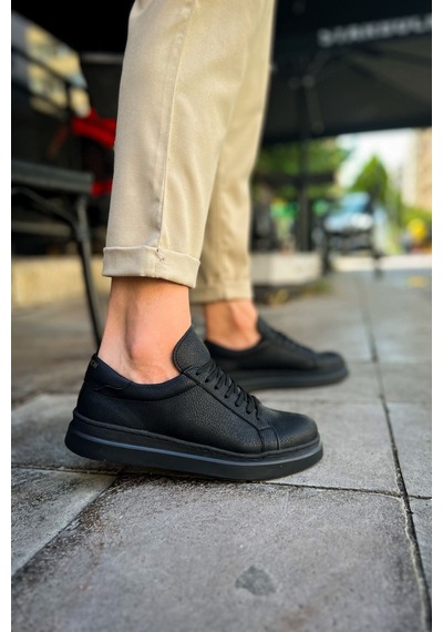 Aymood Mn979 - Santoni Crt Spor Erkek Ayakkabı Sıyah Siyah