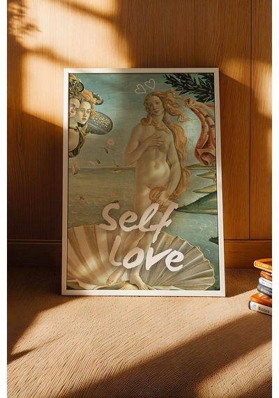 Saturn The Birth Of Venus Self Love Çerçeveli Tablo Modern Dokunuşlu Klasik Sanat Altered Art