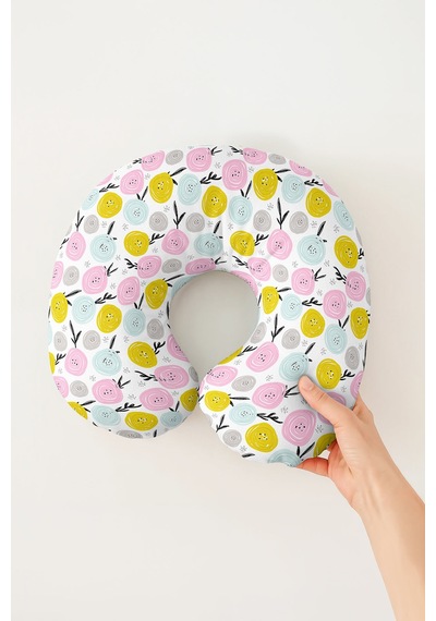 Pastel Çiçek Desenli Ergonomik Boyun Yastığı - Renkli Modern Tasarım Yumuşak Seyahat Yastığı Doygun Taş Gül Pembesi Pastel Çiçek Desenli Ergonomik Boyun Yastığı - Renkli Modern Tasarım Yumuşak Seyahat Yastığı Doygun Taş Gül Pembesi