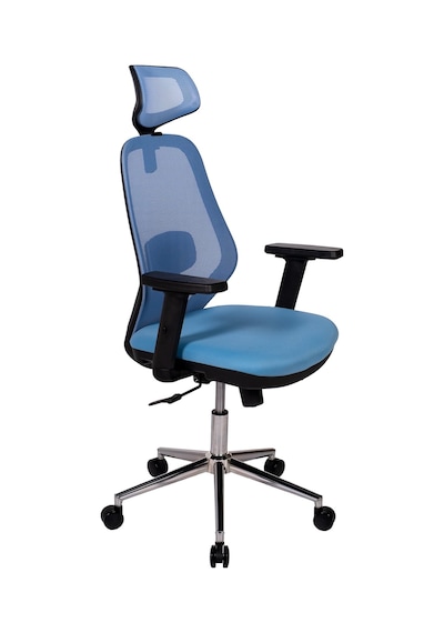 Ofisbazaar Dali Fileli Yönetici Koltuğu Ergonomik Başlıklı Ofis Koltuğu Açık Mavi Mavi