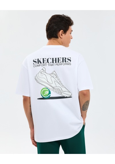 Skechers M Graphic Tee T-shirt Erkek Beyaz Tshirt S2610064-2325