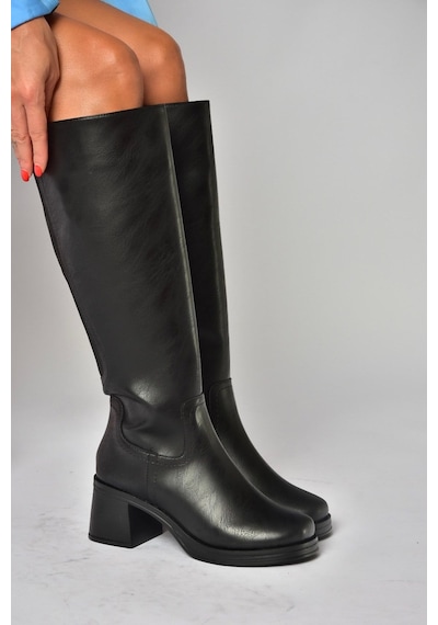 Fox Shoes Z973580209 Siyah Kalın Topuklu Günlük Kadın Çizme