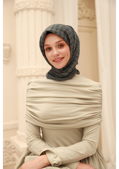 Silk Home Olinda Eşarp 48004-81 Yeşil Gri, Lacivert