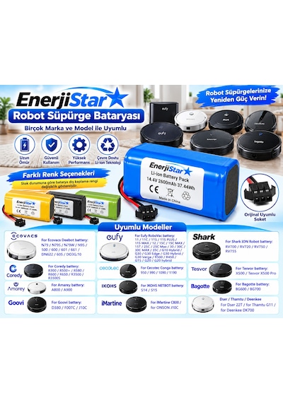 Bagotte Bg600 Bg700 Uyumlu Robot Süpürge Bataryası