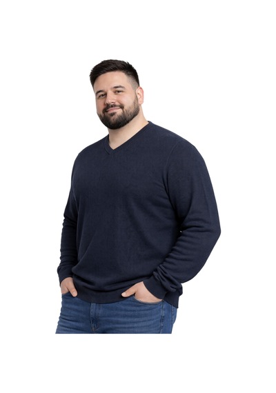 Battalmoda Erkek Büyük Beden Lacivert V Yaka Triko Kazak 3xl-4xl-5xl-6xl