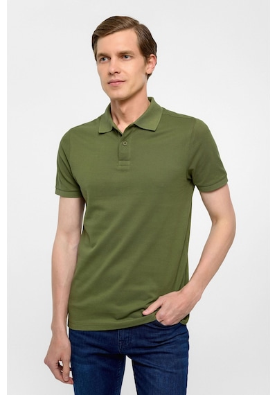 Süvari Haki Slim Düz Polo Yaka Tişört