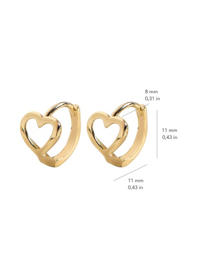 Goldkupe 14 Ayar Minik Kalp Halka Altın Küpe 1,13 Gr-3037