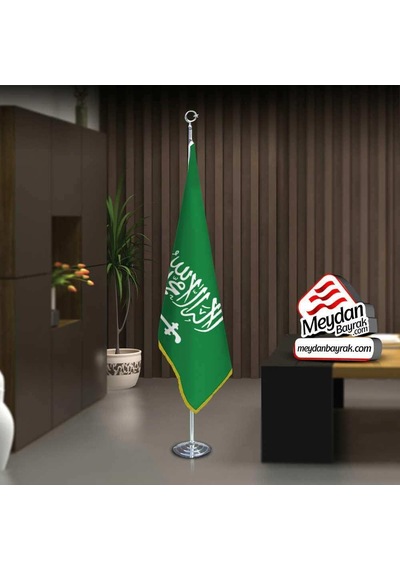 Suudi Arabistan Krallığı Bayrak -ofis -makam-toplantı Odaları -direkli -saçaklı Makam Bayrağı 1