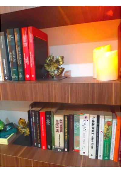 Siyah Dekoratif Metal Kitap Tutacağı Seti/Organizer