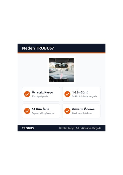 Trobus Oto İç Aynası Süsü Yıldız Detaylı Tüy Ve Taş Aksesuarlı Pudra Pembe