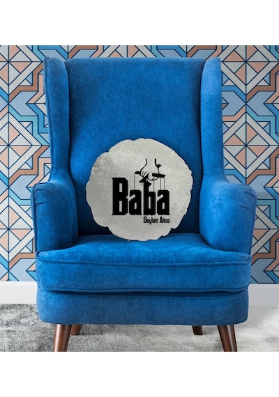Kişiye Özel Isimli Baba Godfather Tasarımlı Yuvarlak Dekoratif Kı (505937007)