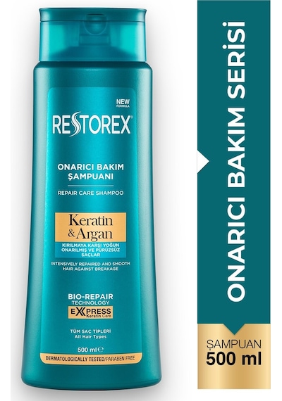 4 Adet Restorex Şampuan Argan Keratin 500 Ml