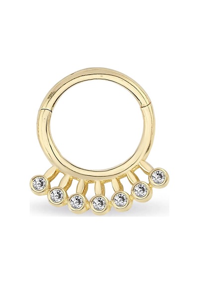 Yedi Taşlı Altın Helix Piercing