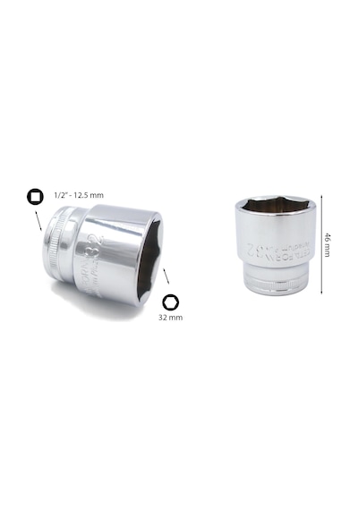 Ceta Form 32 mm 1/2” 6 Köşe Lokma Anahtar C22-H32