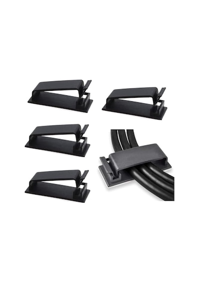 Orret Home 4 Adet Kendinden Yapışkanlı Kablo Yönetim Klipsleri, Çok Amaçlı Kablo Düzenleyiciler, Tel Klipler, Tv, Pc, Dizüstü, Ethernet Kablosu İçin Kablo Tutucu, Masaüstü Ve Ev Ofis Kullanımı Siyah