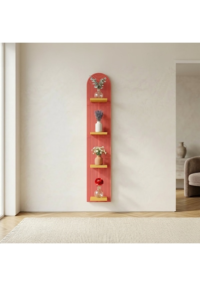 Fibrika Store Vertex Modern Duvar Saksılığı & Dekoratif Bitki Rafı Pembe Sarı