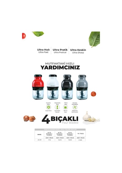 Alveon ALV-201 550 W 1000 ML Elektrikli Mutfak Rondosu