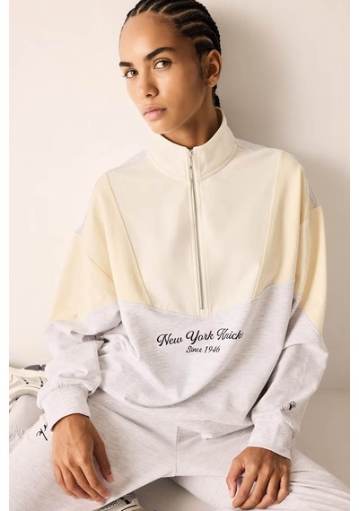 Defacto Nba Oversize Yarım Fermuarlı Basic Gri Kadın Sweatshirt H4232ax/gr421