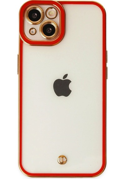Mey İthalat Apple, Uyumlu iPhone 14 Plus Kılıf Liva Lens Silikon - Kırmızı