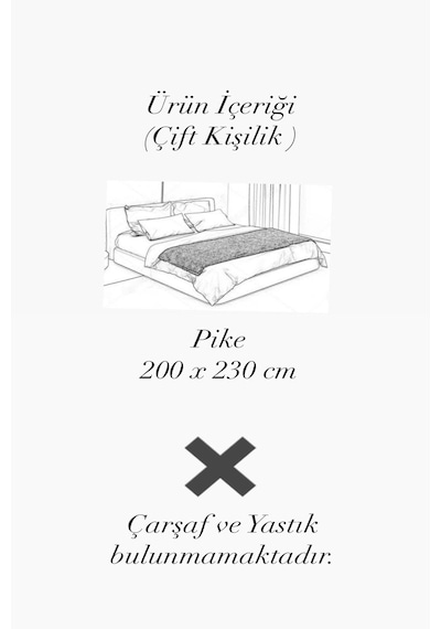 Laila Kapitone Pamuklu Çift Kişilik 200 X 230 Cm Çok Amaçlı Yatak Örtüsü / Pike Pudra