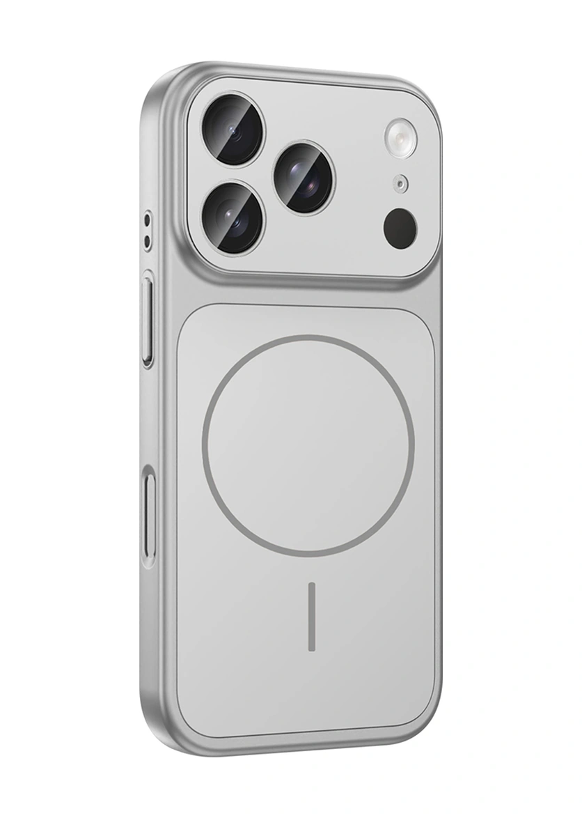 Apple Uyumlu iPhone 17 Pro Kılıf M-safe Şarj Özellikli Kamera Korumalı Formen Kılıf Gümüş