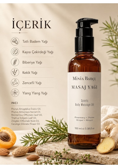 Minia Bahçe Biberiye Masaj Yağı 100 ML