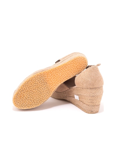 Star Tombis Gerçek Elişi Burnu Hasır Platformlu Dolgu Topuk Keten Hasır Espadril Handmade Hasır