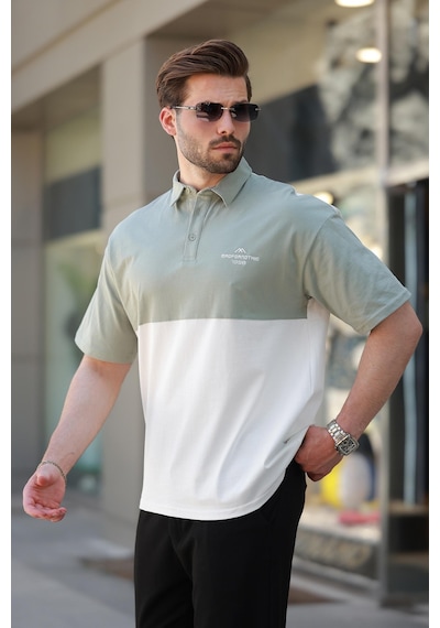 Madmext Ekru Polo Yaka Erkek Tişört E7116 Ekru