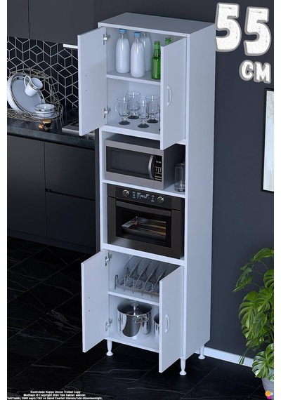 Bade 55 Cm Fırın Dolabı 4 Kapaklı Açık Raflı Çok Amaçlı Mutfak Kiler Dolabı Banyo Dolabı Boy Dolabı Beyaz Bade 55 Cm Fırın Dolabı 4 Kapaklı Açık Raflı Çok Amaçlı Mutfak Kiler Dolabı Banyo Dolabı Boy Dolabı Beyaz