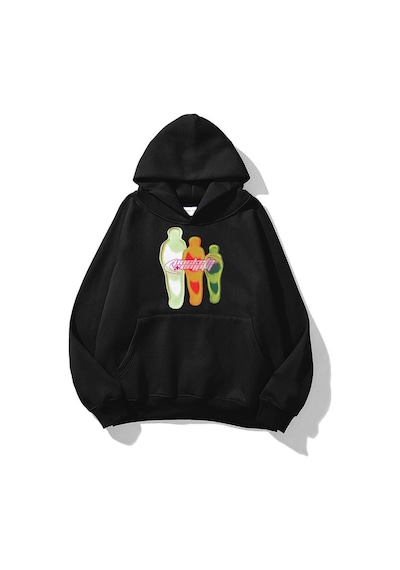Unisex Pockets Empty Sweatshirt Beyaz Siyah