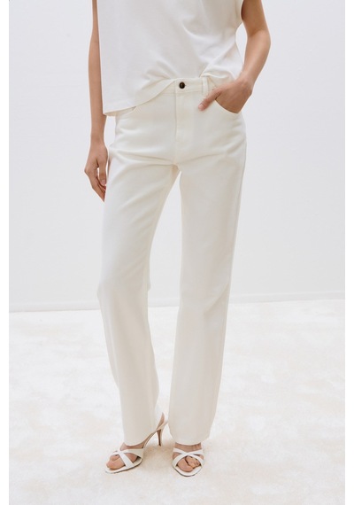 Suud Collection Ekru Effortless Straight Jean