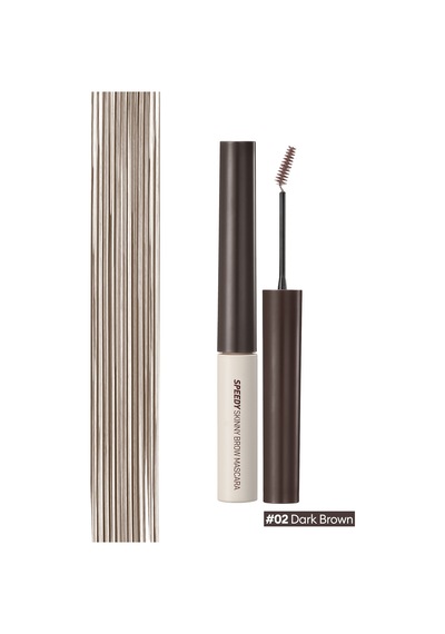 Özel Fırça Tasarımlı, Yoğun Pigmentli Kaş Maskarası Perıpera Speedy Skinny Brow Mascara 02 Darkbrown 02
