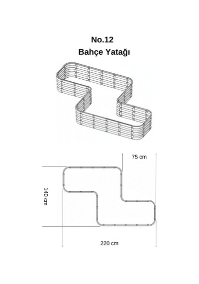 Modüler Yükseltilmiş Bahçe Sebze Yatağı No:12 220x140 Bej