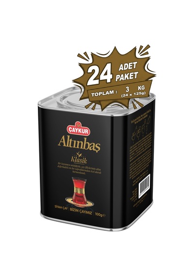 Altınbaş Çayı Teneke Kutu Sade 100 Gr. Yirmidörtlü Paket