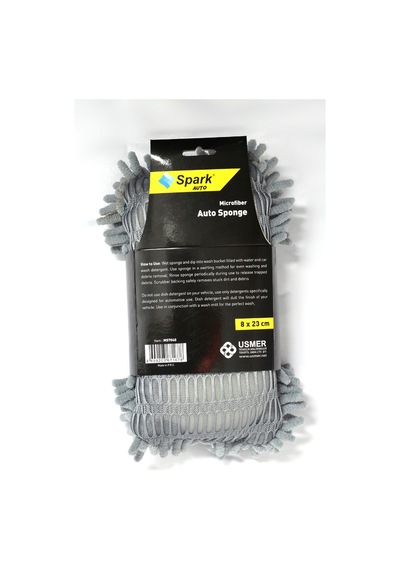 Spark 7040 Mikrofiber Şönil Oto Temizlik Ve Yıkama Süngeri Gri 3 Adet