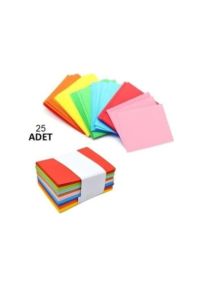 Renkli Küçük Zarf 7x9 cm 25 Li Paket