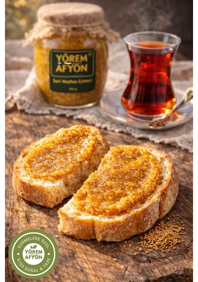 Yörem Afyon Meşhur Afyonkarahisar Taş Değirmende Öğütülmüş Cam Sarı Haşhaş Ezmesi 350gr.