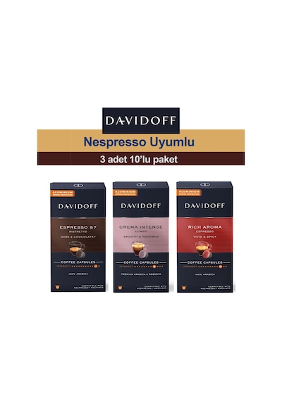 Davidoff Nespresso Uyumlu Kapsül Kahve Seti Espresso - Rich - Intense Kapsül Kahve